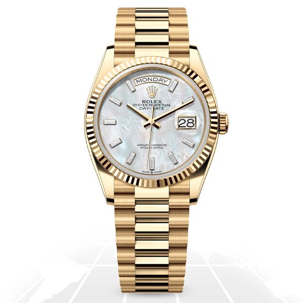 Rolex Day-Date 36 "Mother Of Pearl Baguette" 128238