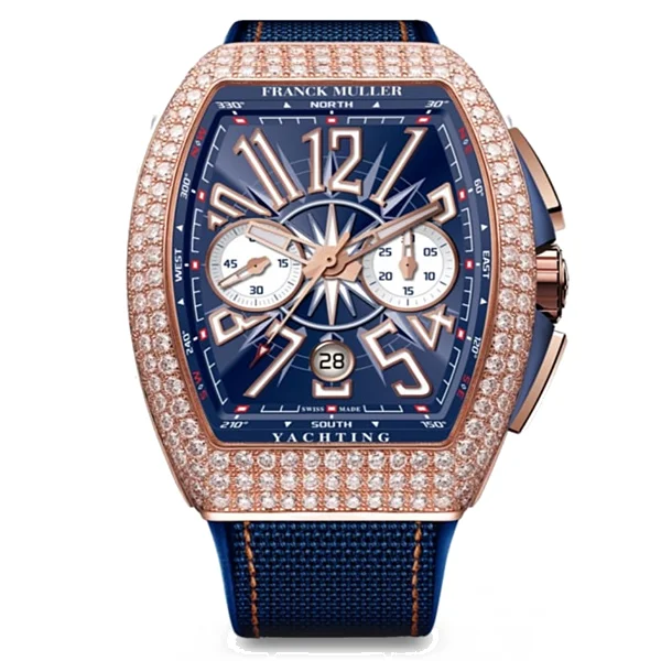 Franck Muller Vanguard Yachting Chrono Rose Gold & Diamonds, reference V 45 CC DT D YACHTING 5N BL