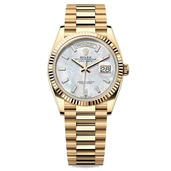 Rolex Day-Date 36 "Mother Of Pearl Baguette", reference 128238